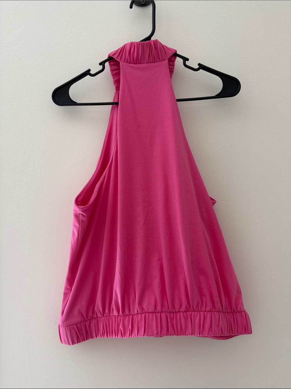 Express Hot Pink Ruffled Halter Tank Top - Picture 3 of 4